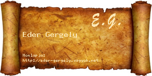 Eder Gergely névjegykártya